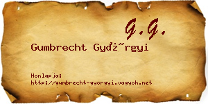 Gumbrecht Györgyi névjegykártya